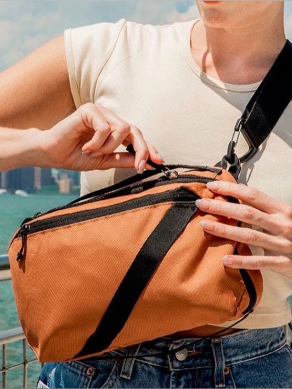 Pakt Anywhere 5L Sling Crossbody Travel Bag Mojave Orange Luggage Unisex
